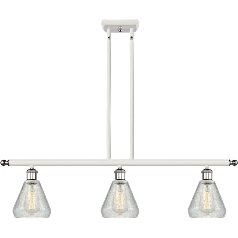Ballston Conesus 3 Light 36 inch White and Polished Chrome Island Light Ceiling Light, Ballston Exclusive Offer