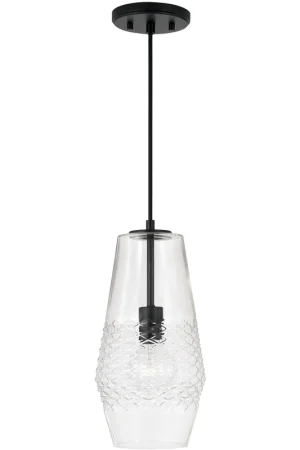 Best Seller Dena 1 Light 7 inch Matte Black Pendant Ceiling Light