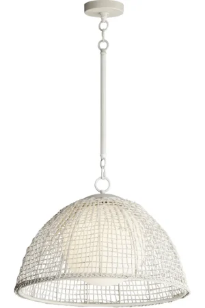 Cestino 1 Light 21 inch Weathered White Single Pendant Ceiling Light Authentic
