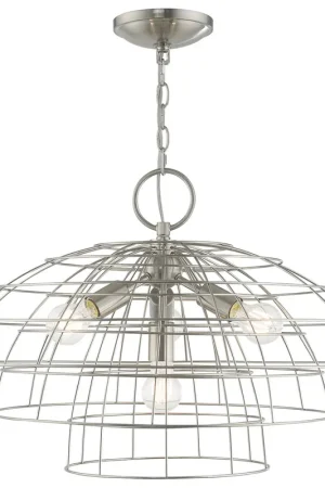 Brooklyn 4 Light 28 inch Brushed Nickel Chandelier Ceiling Light Best Choice