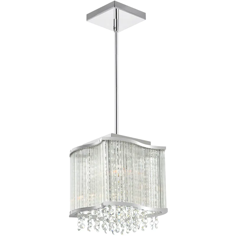 Authentic Elsa 3 Light 10 inch Chrome Drum Shade Mini Pendant Ceiling Light
