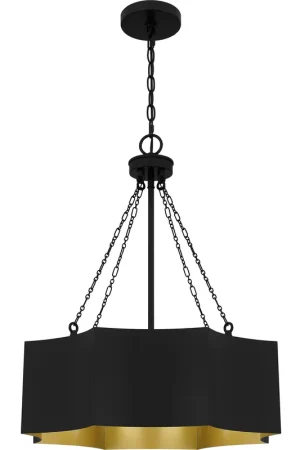 Zyler 4 Light 20 inch Matte Black Pendant Ceiling Light Weekend Sale
