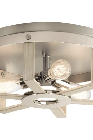 Affordable Peyton 3 Light 16 inch White Washed Wood Flush Mount Light Ceiling Light