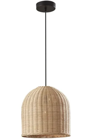 Bahama 1 Light 12 inch Dark Bronze with Light Rattan Pendant Ceiling Light Hassle-Free Returns
