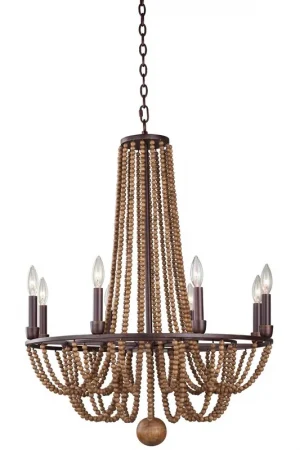 Beechwood 8 Light 26 inch Royal Mahogany Chandelier Ceiling Light Buy Online