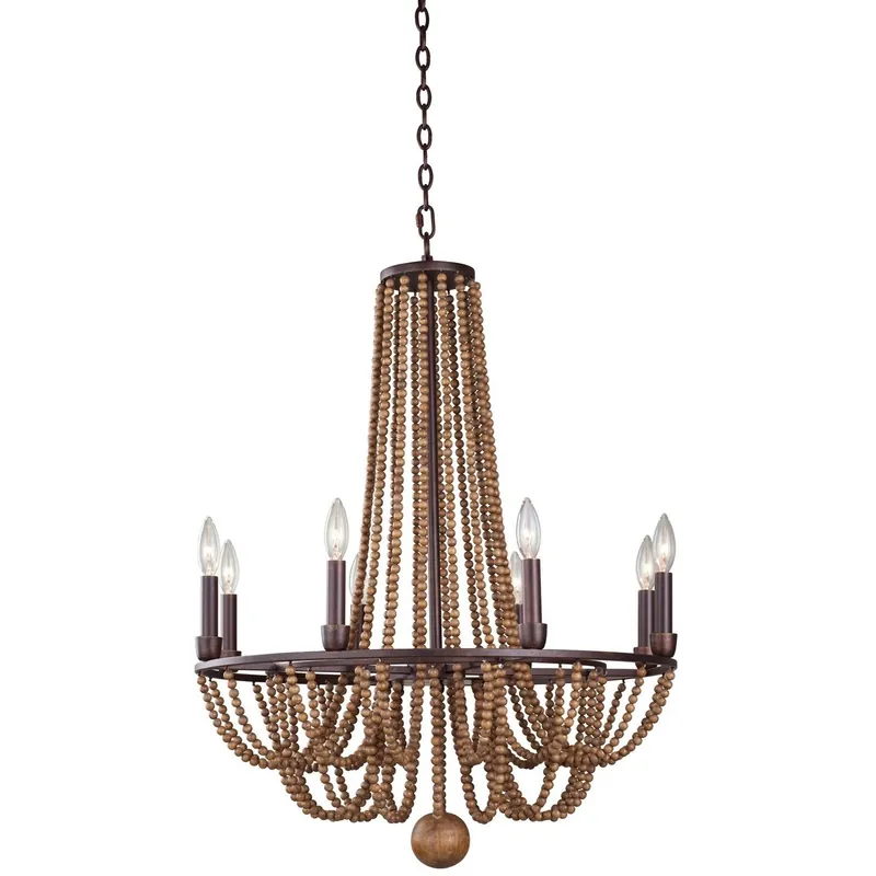 Beechwood 8 Light 26 inch Royal Mahogany Chandelier Ceiling Light Buy Online