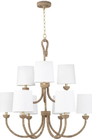 Bimini 9 Light 36 inch Natural Chandelier Ceiling Light, Large Special Offer
