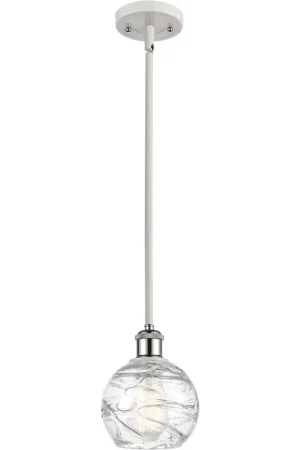 Ballston Small Deco Swirl LED 6 inch White and Polished Chrome Pendant Ceiling Light, Ballston Same Day Shipping