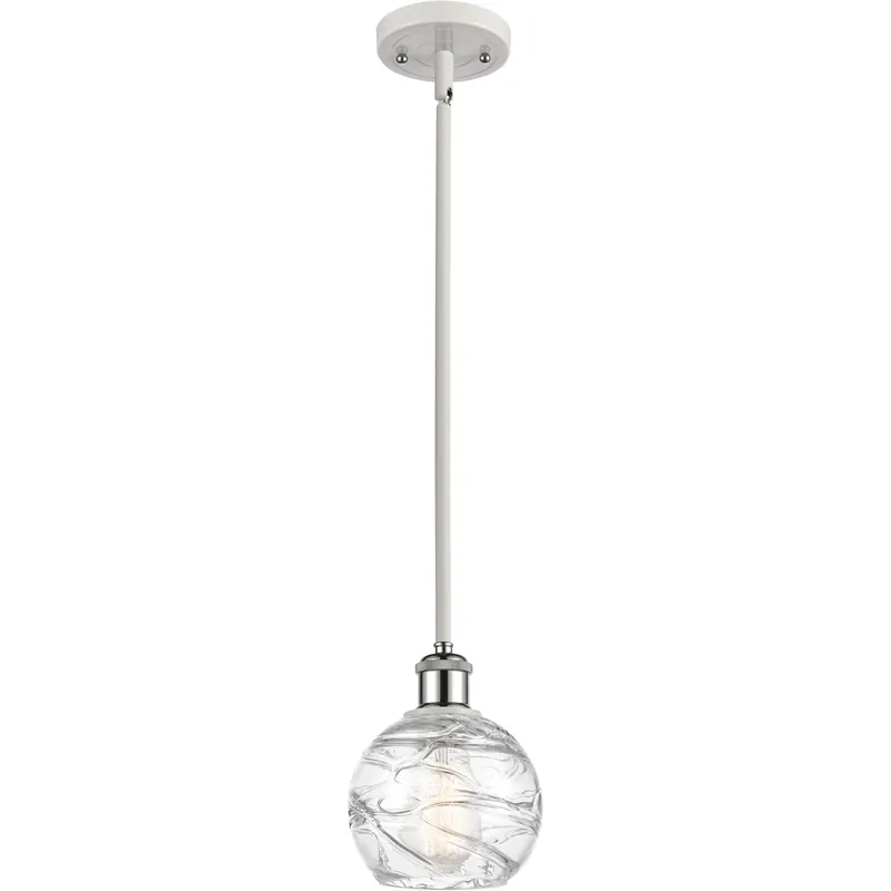 Ballston Small Deco Swirl LED 6 inch White and Polished Chrome Pendant Ceiling Light, Ballston Same Day Shipping