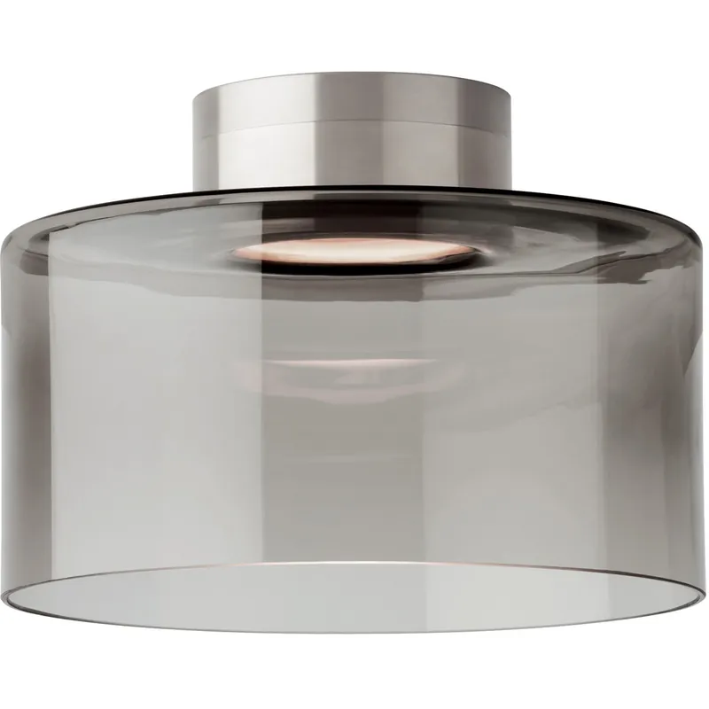 Buy Today Sean Lavin Manette LED 11 inch Satin Nickel Flush Mount Ceiling Light in Transparent Smoke Glass, Integrated LED