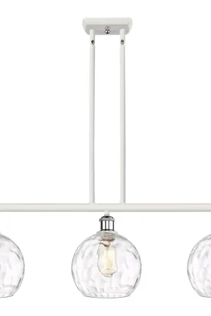 Ballston Athens Water Glass 3 Light 36 inch White and Polished Chrome Island Light Ceiling Light Today Only