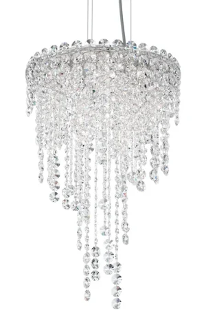 Chantant 4 Light Polished Stainless Steel Pendant Ceiling Light in Optic, Strand Certified
