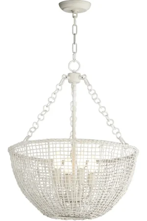 Certified Cestino 4 Light 21 inch Weathered White Invert Bowl Pendant Ceiling Light