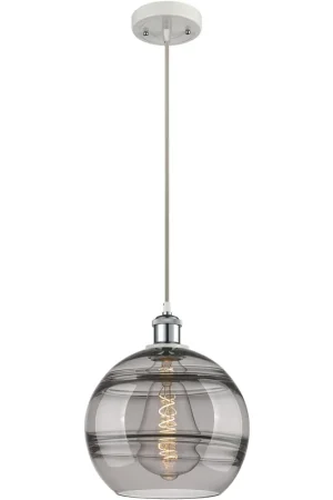 Ballston Rochester 1 Light 10 inch White Polished Chrome Cord Hung Mini Pendant Ceiling Light Must Have