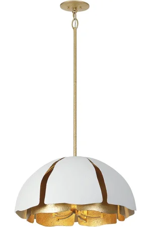Brewster 5 Light 26 inch Cavalier Gold with Royal White Pendant Ceiling Light Wholesale