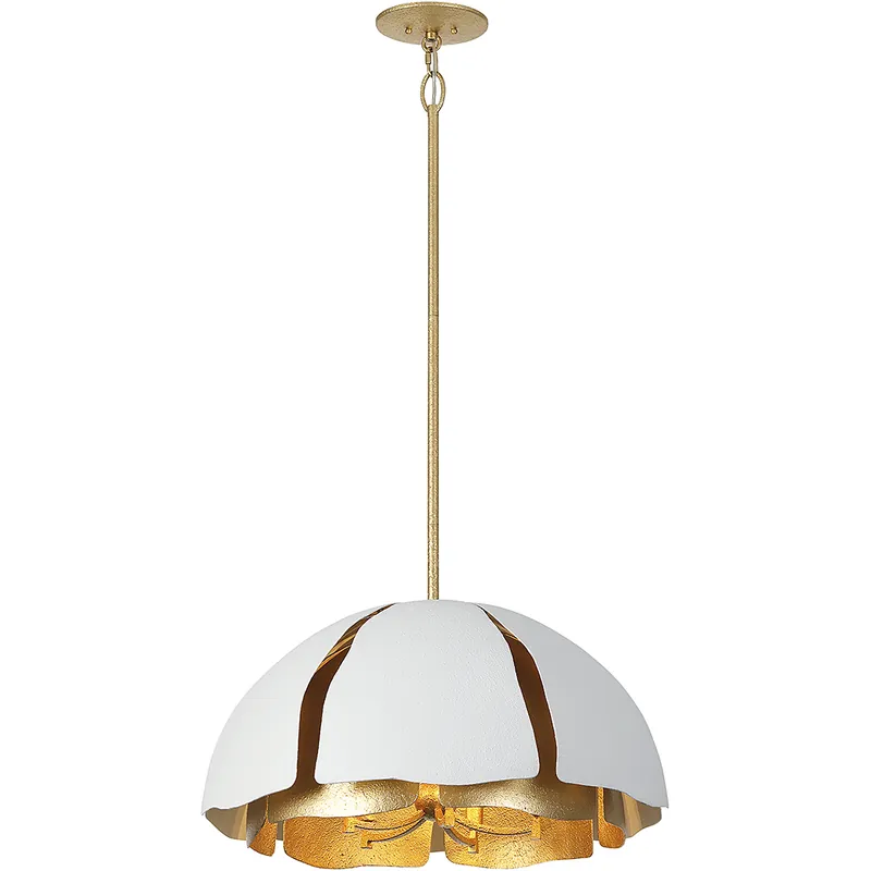 Brewster 5 Light 26 inch Cavalier Gold with Royal White Pendant Ceiling Light Wholesale