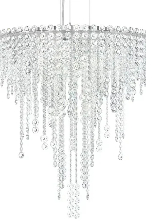 Chantant 6 Light Polished Stainless Steel Pendant Ceiling Light in Optic, Strand Flash Sale