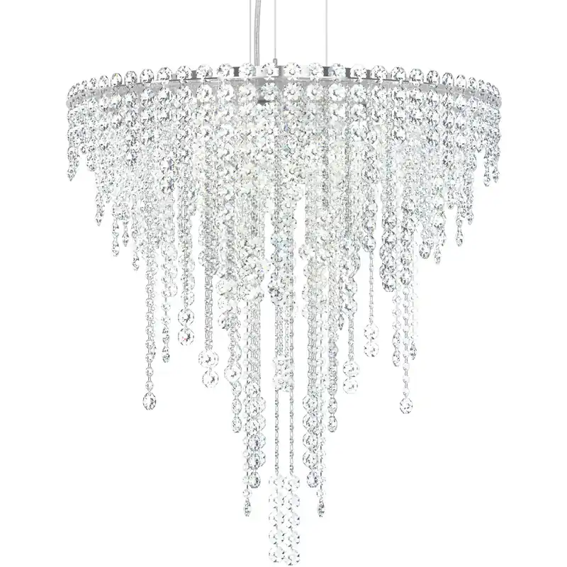 Chantant 6 Light Polished Stainless Steel Pendant Ceiling Light in Optic, Strand Flash Sale