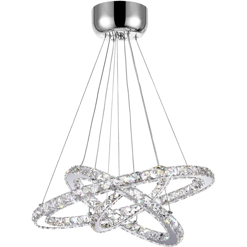 Authentic Ring LED 32 inch Chrome Chandelier Ceiling Light
