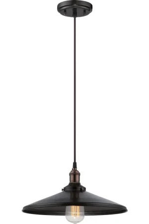 Clearance Vintage 1 Light 14 inch Rustic Bronze Pendant Ceiling Light