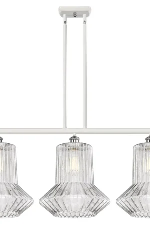 Ballston Springwater 3 Light 36 inch White and Polished Chrome Island Light Ceiling Light, Ballston Viral