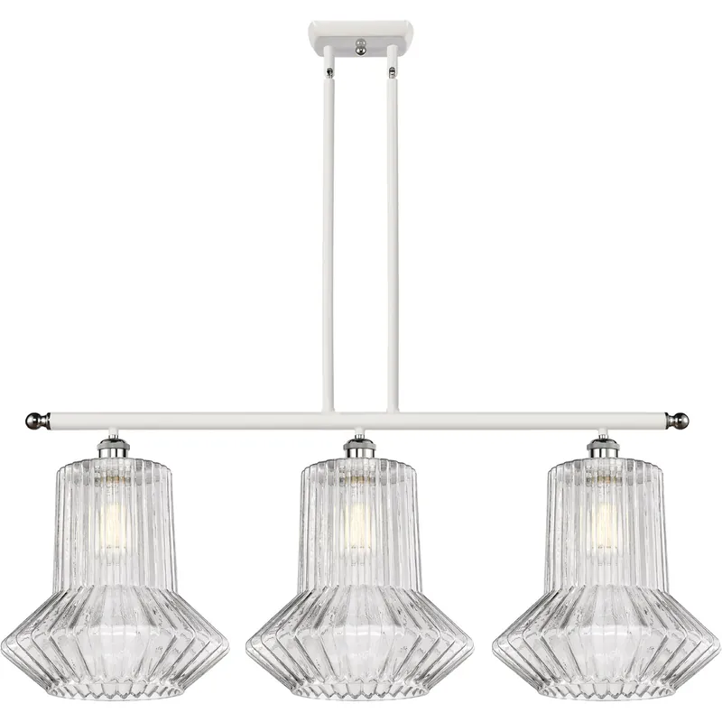 Ballston Springwater 3 Light 36 inch White and Polished Chrome Island Light Ceiling Light, Ballston Viral
