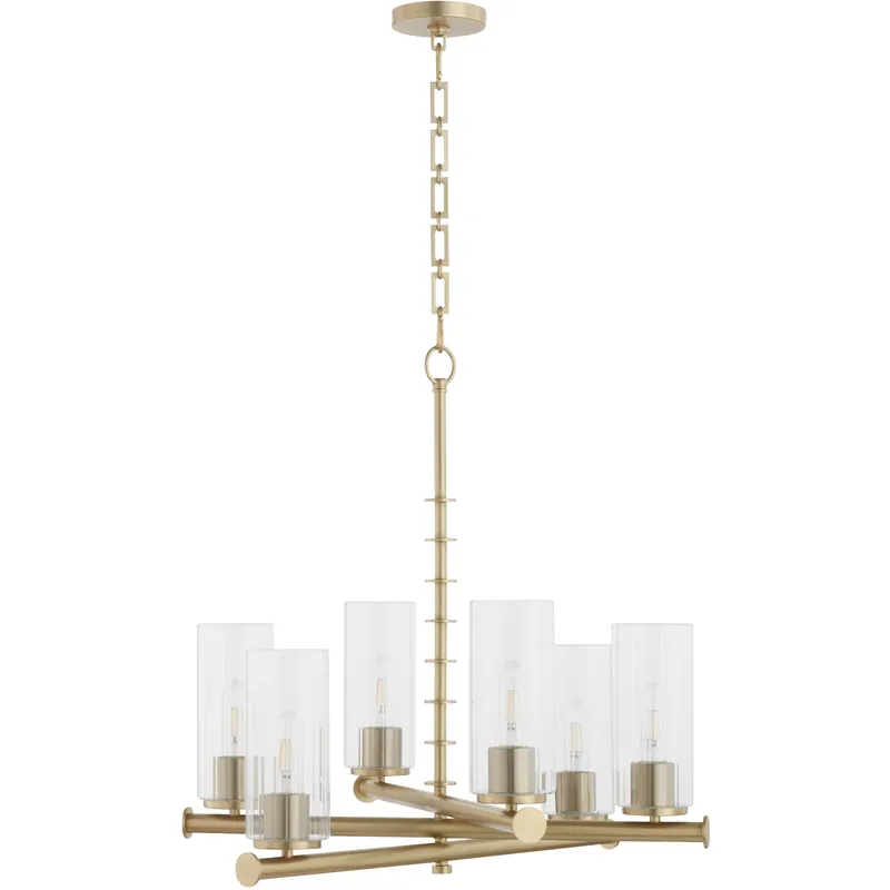Best Choice Mercier 6 Light 26 inch Aged Brass Chandelier Ceiling Light