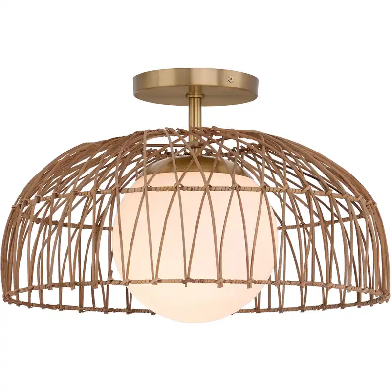 Bohemian 1 Light 18 inch Natural Brass Convertible Pendant or Semi-Flush Ceiling Light, Pendant or Semi-Flush New Arrival