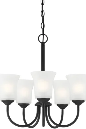 Bronson 5 Light 20 inch Matte Black Chandelier Ceiling Light Cheap