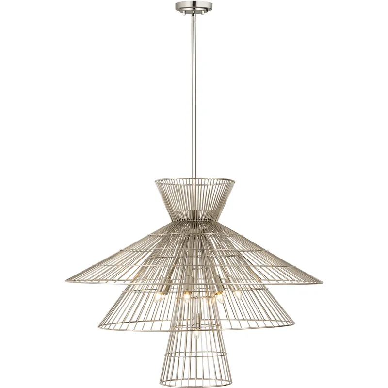 Alito 8 Light 35 inch Polished Nickel Chandelier Ceiling Light Fast Shipping