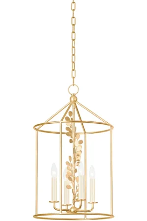 Adrienne 4 Light 15.5 inch Vintage Gold Leaf Indoor Lantern Ceiling Light Buy Today