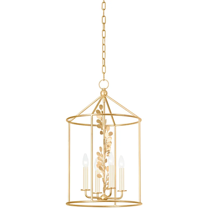Adrienne 4 Light 15.5 inch Vintage Gold Leaf Indoor Lantern Ceiling Light Buy Today