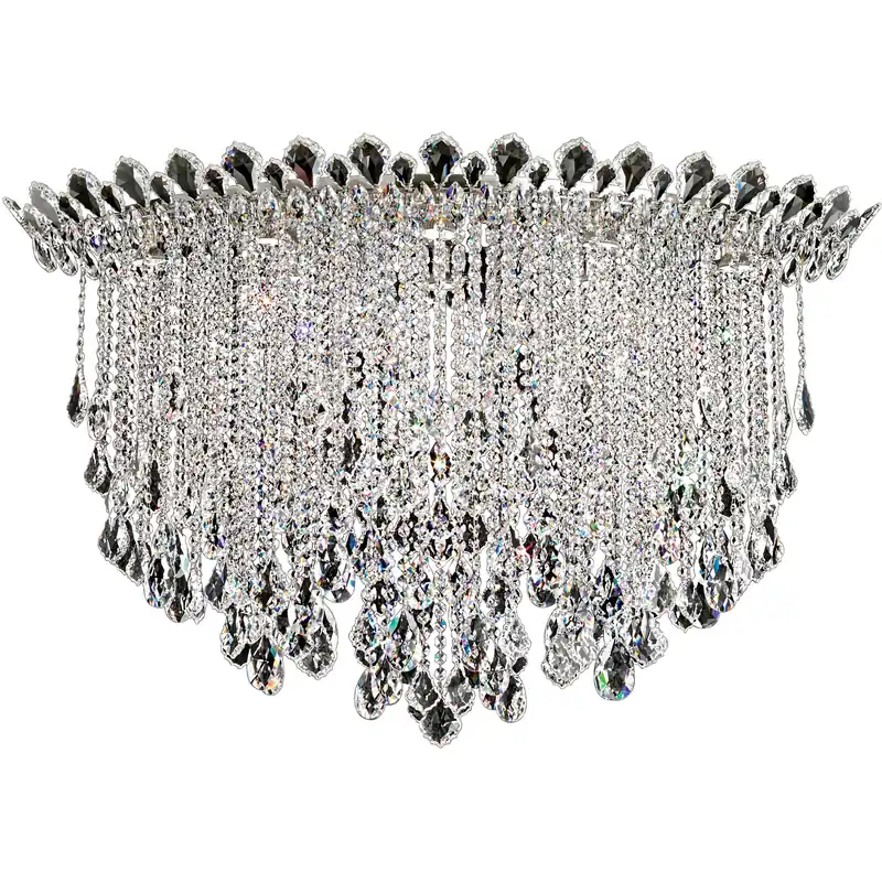 Buy Online Trilliane Strands 8 Light 25 inch Polished Stainless Steel Flush Mount Ceiling Light in Radiance
