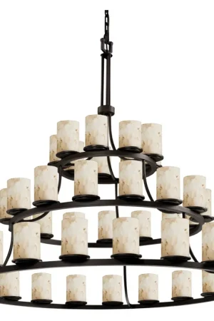 Alabaster Rocks 45 Light 60 inch Matte Black Chandelier Ceiling Light in Incandescent Today Only