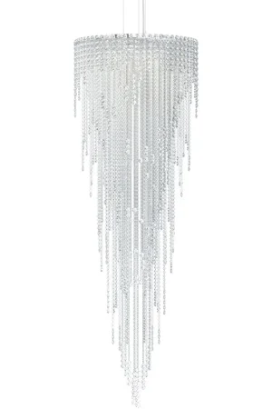 Chantant 6 Light Polished Stainless Steel Pendant Ceiling Light in Optic, Strand Same Day Shipping