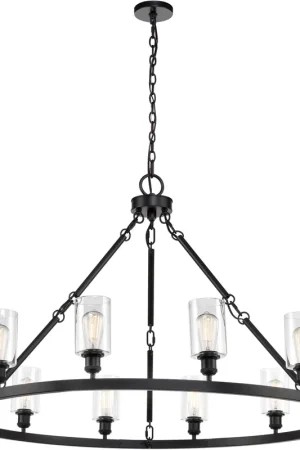 Ballston Saloon 12 Light 50 inch Matte Black Chandelier Ceiling Light Deal
