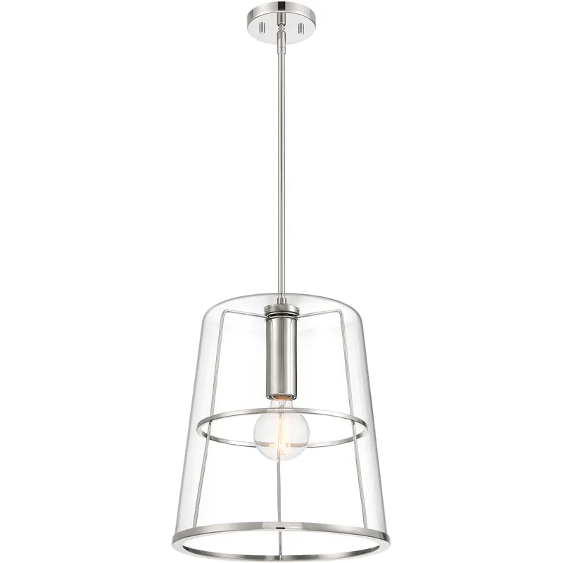Bargain Alonzo 1 Light 14 inch Polished Nickel Pendant Ceiling Light
