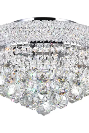 Budget Empire 4 Light 14 inch Chrome Flush Mount Ceiling Light