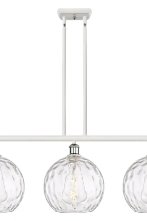 Ballston Athens Water Glass LED 36.5 inch White and Polished Chrome Island Light Ceiling Light Original