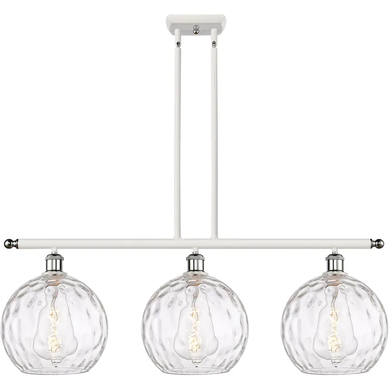 Ballston Athens Water Glass LED 36.5 inch White and Polished Chrome Island Light Ceiling Light Original