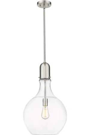 Amherst LED 13.75 inch Brushed Satin Nickel Pendant Ceiling Light in Clear Glass Cheap