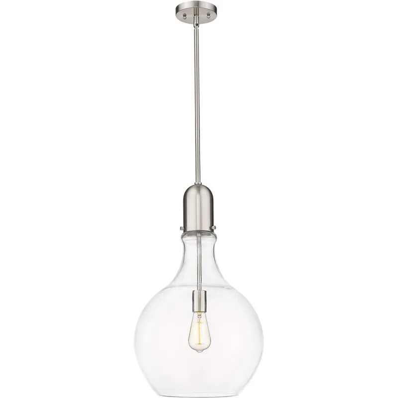 Amherst LED 13.75 inch Brushed Satin Nickel Pendant Ceiling Light in Clear Glass Cheap