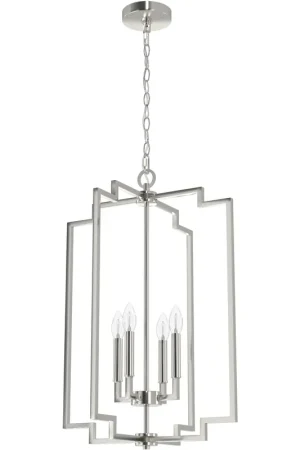Zoanne 4 Light 19 inch Brushed Nickel Pendant Ceiling Light Big Sale