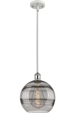 Ballston Rochester 1 Light 10 inch White Polished Chrome Stem Hung Mini Pendant Ceiling Light Viral