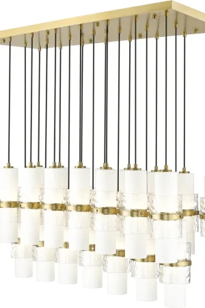 Cayden 23 Light 54 inch Modern Gold Linear Chandelier Ceiling Light Best Price
