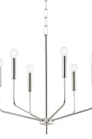 Bailey 6 Light 24 inch Polished Nickel Chandelier Ceiling Light Clearance