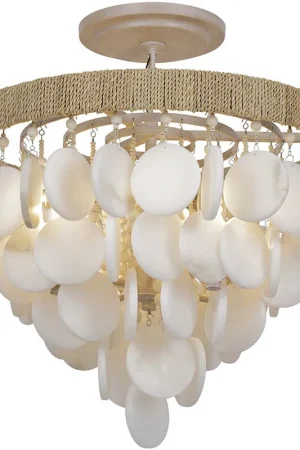 Aurelia's Cove 4 Light 17 inch Autumn White Semi Flush Ceiling Light Discount