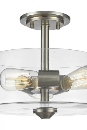 Annora 3 Light 13.75 inch Brushed Nickel Semi Flush Mount Ceiling Light Must Have