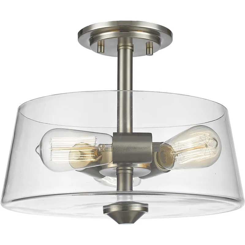Annora 3 Light 13.75 inch Brushed Nickel Semi Flush Mount Ceiling Light Must Have