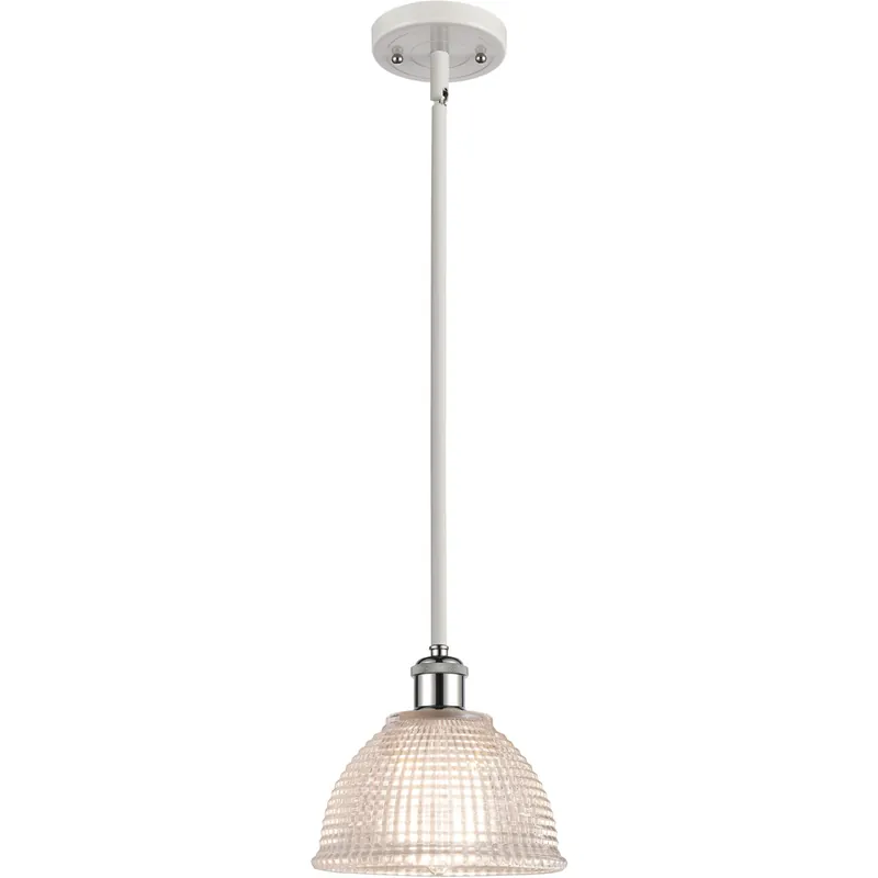 Ballston Arietta 1 Light 8 inch White and Polished Chrome Pendant Ceiling Light, Ballston Limited Offer